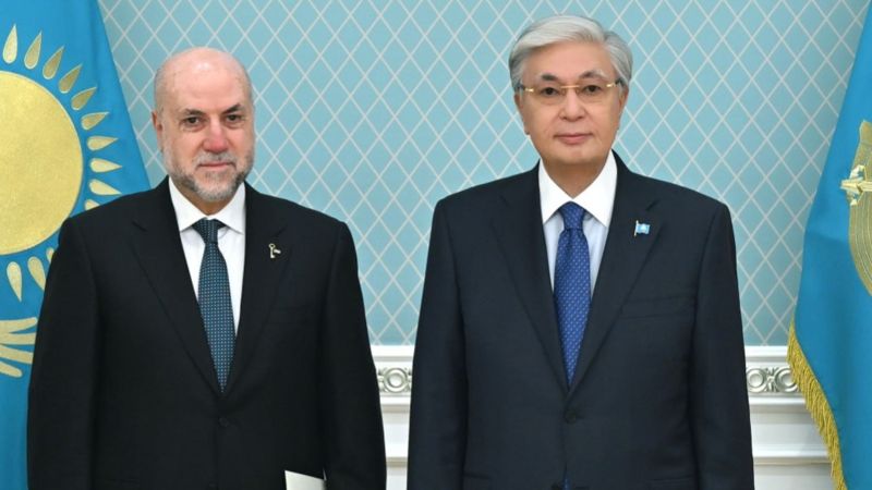 Махмуд аль-Хаббаш и Касым-Жомарт Токаев в Акорде