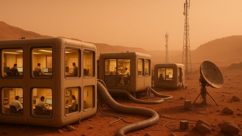 Офисы на Марсе в виде кубических домов