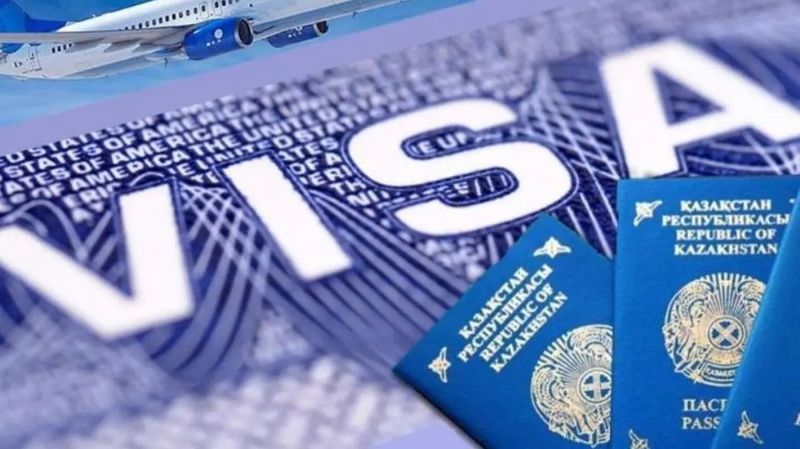 виза, казахстанский паспорт, самолет