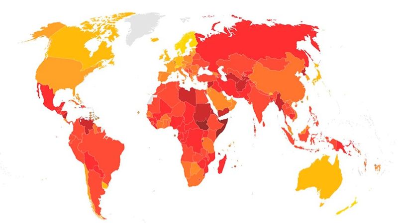 индекс восприятия коррупции, Transparency International 