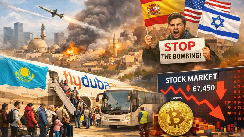 Коллаж по событиям вокруг войны в Иране. 