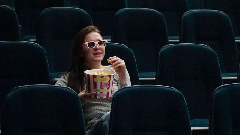 Кино, попкорн, кинотеатр, развлечения