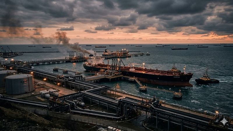 Нефтяной танкер в порту