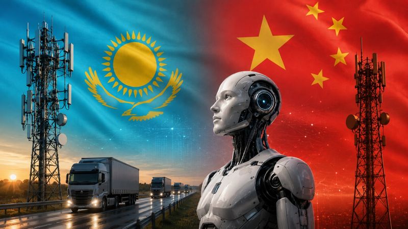 ИИ-картина на тему роботов, машин, телекома 