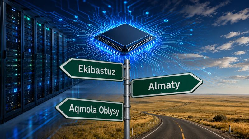 Картинка на тему ИИ и регионов Казахстана