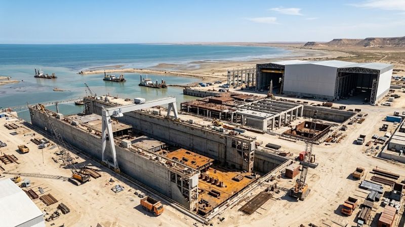 Строительство верфи на Каспийском море